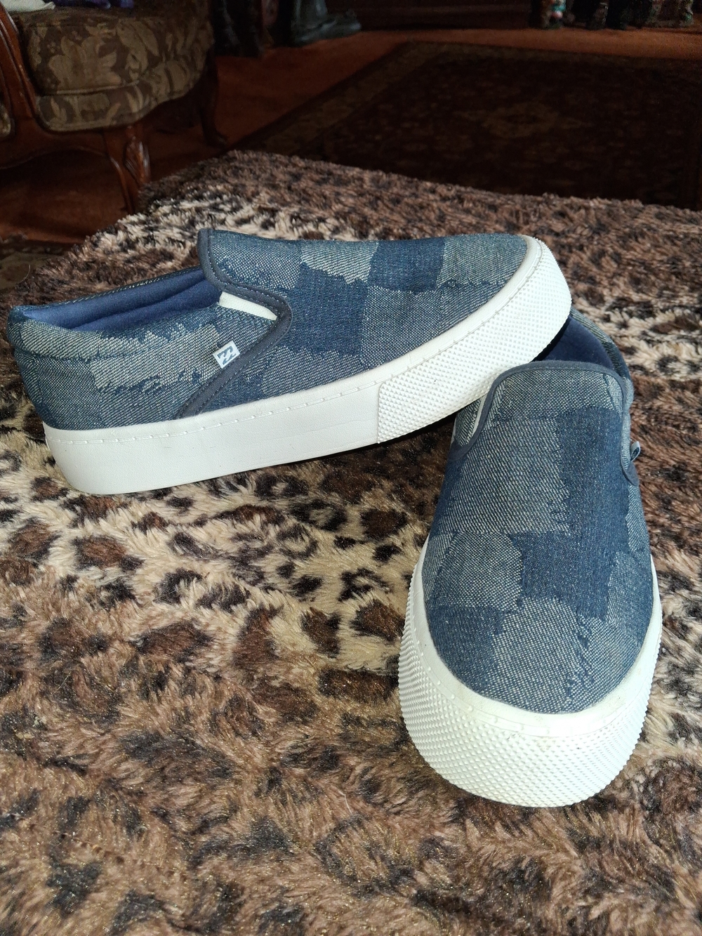 Billabong Denim Patch Slip-On Sneakers - Blue